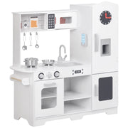 Cucina Giocattolo in Legno per Bambini con Accessori Bianco ¨C zephmum ¨C 80x40x100