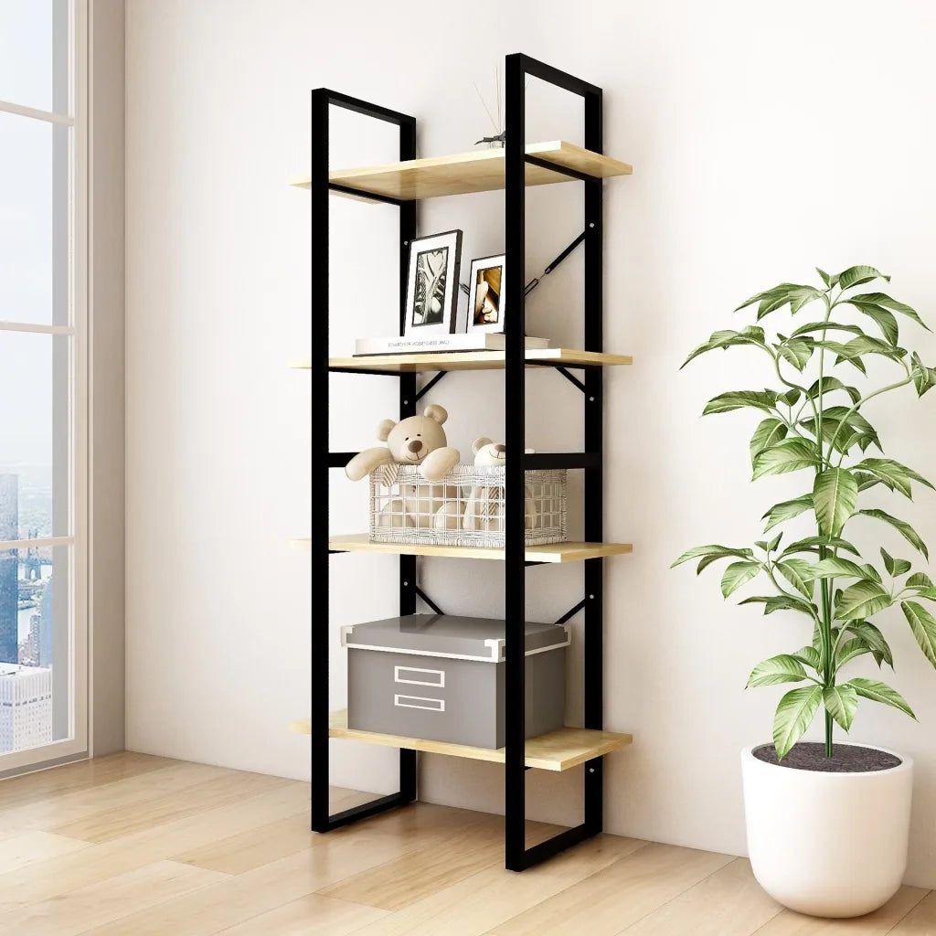 Libreria a 4 Ripiani 60x30x140 cm in Legno Massello di Pino 806442
