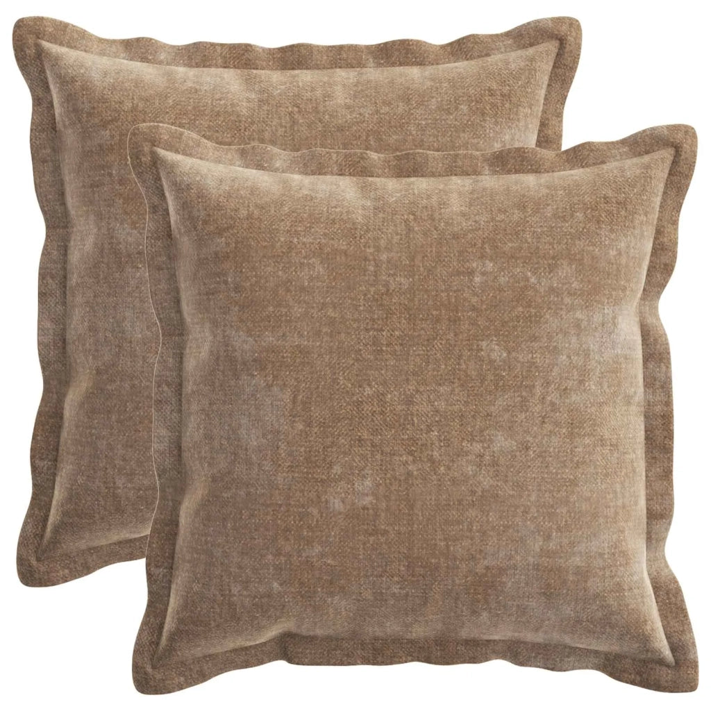 Federa 2 pz HOUTEN Marrone 30 x 30 cm Tessuto Chenille 915873