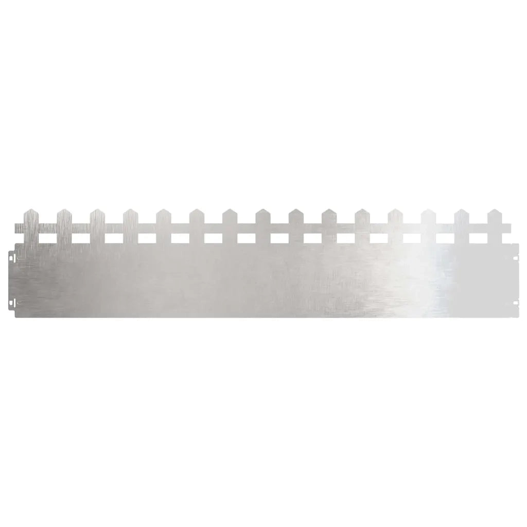 Bordure per prato 30 pz 103 x 0,05 x 22 cm Acciaio Inox Argento 874800