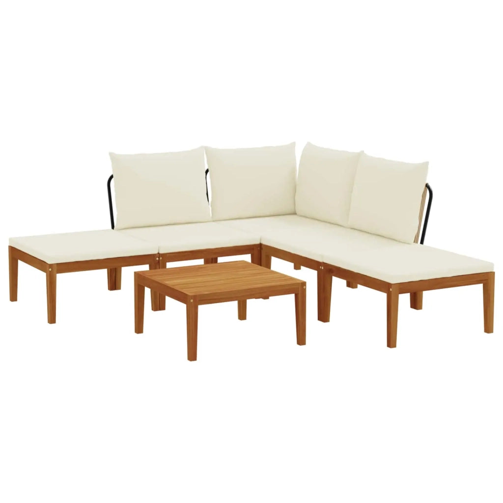 6 pcs Legno massiccio di acacia e corda Naturale 3407762