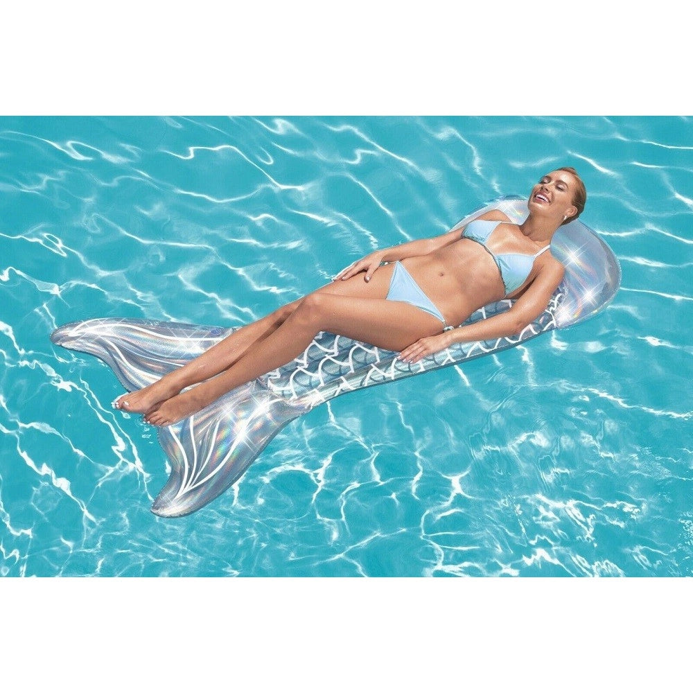 Trade Shop - Materassino Gonfiabile Fashion Coda A Sirena Iridescente 193x101cm Piscina 43413 -