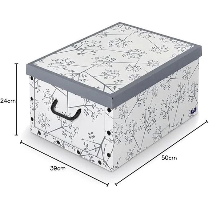 SCATOLA PER ARMADI CON MANIGLIE IN CARTONE  BIANCO/GRIGIO DOMOPACK LIVING