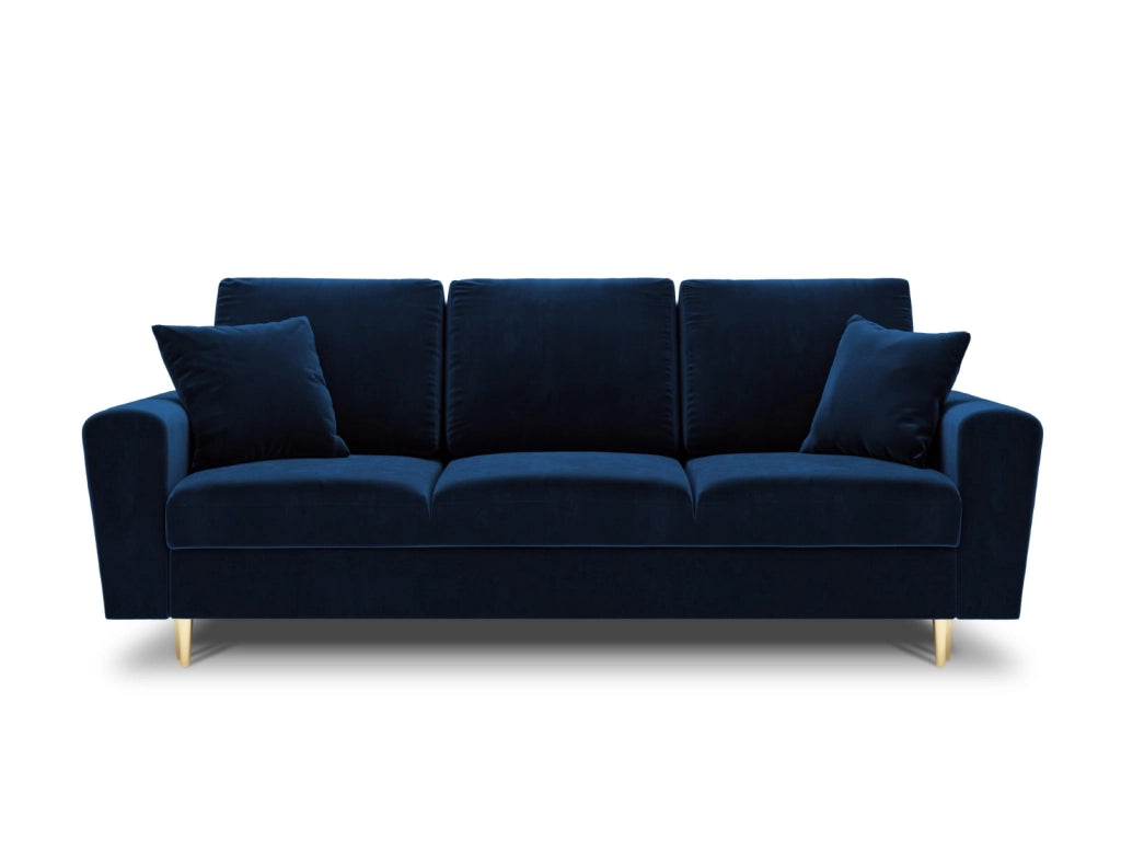 Cosmopolitan Design - Divano convertibile con contenitore "Kyoto" 3 posti in velluto blu reale 