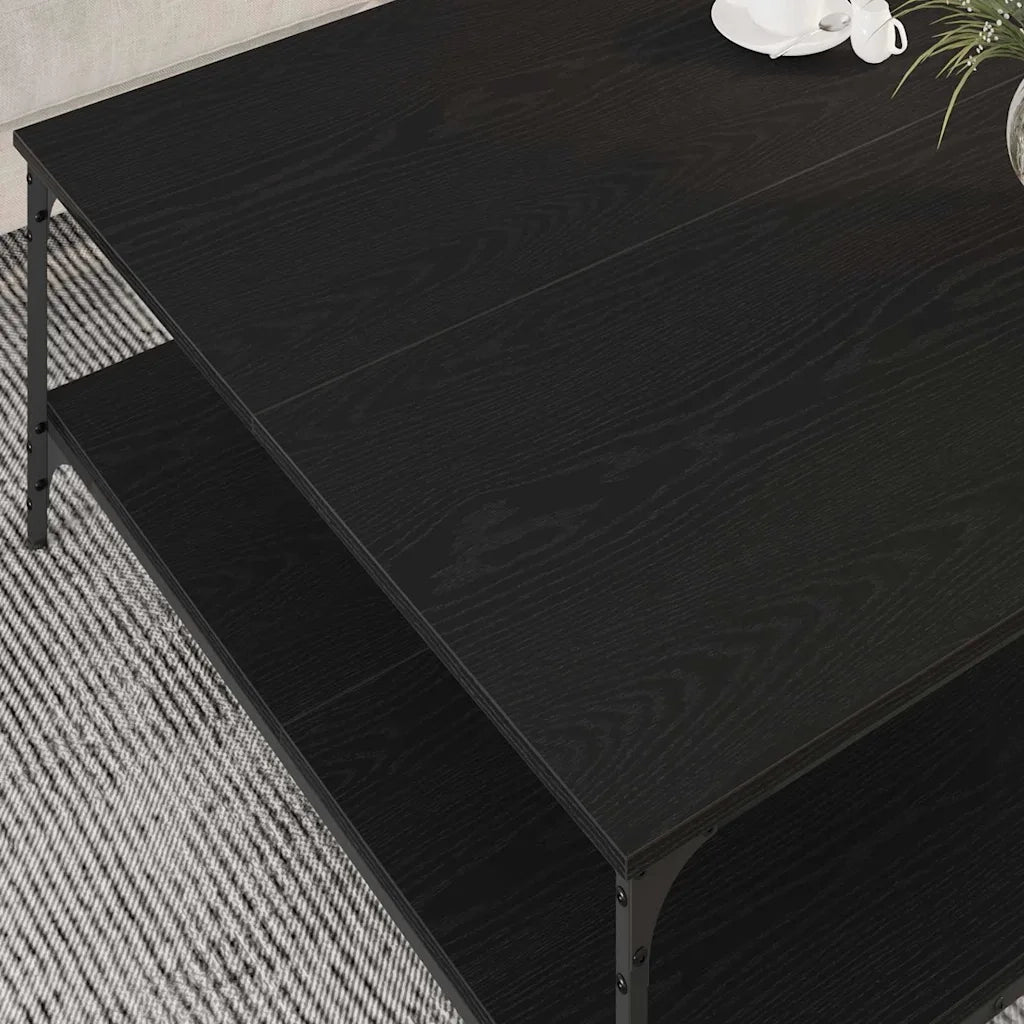 Tavolino da salotto Rovere nero 100 x 100 x 40 cm