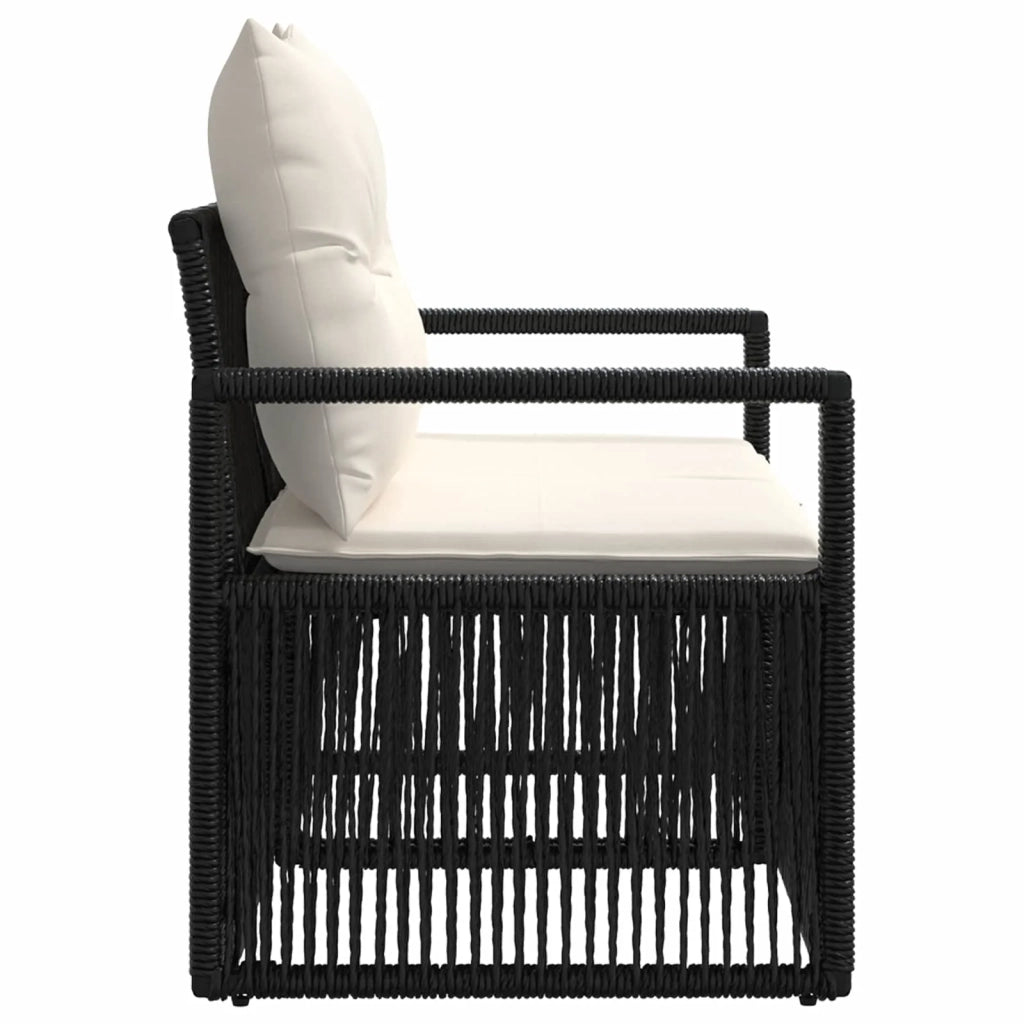 Divano da giardino 2-Numero di posti Nero polyrattan 42026704