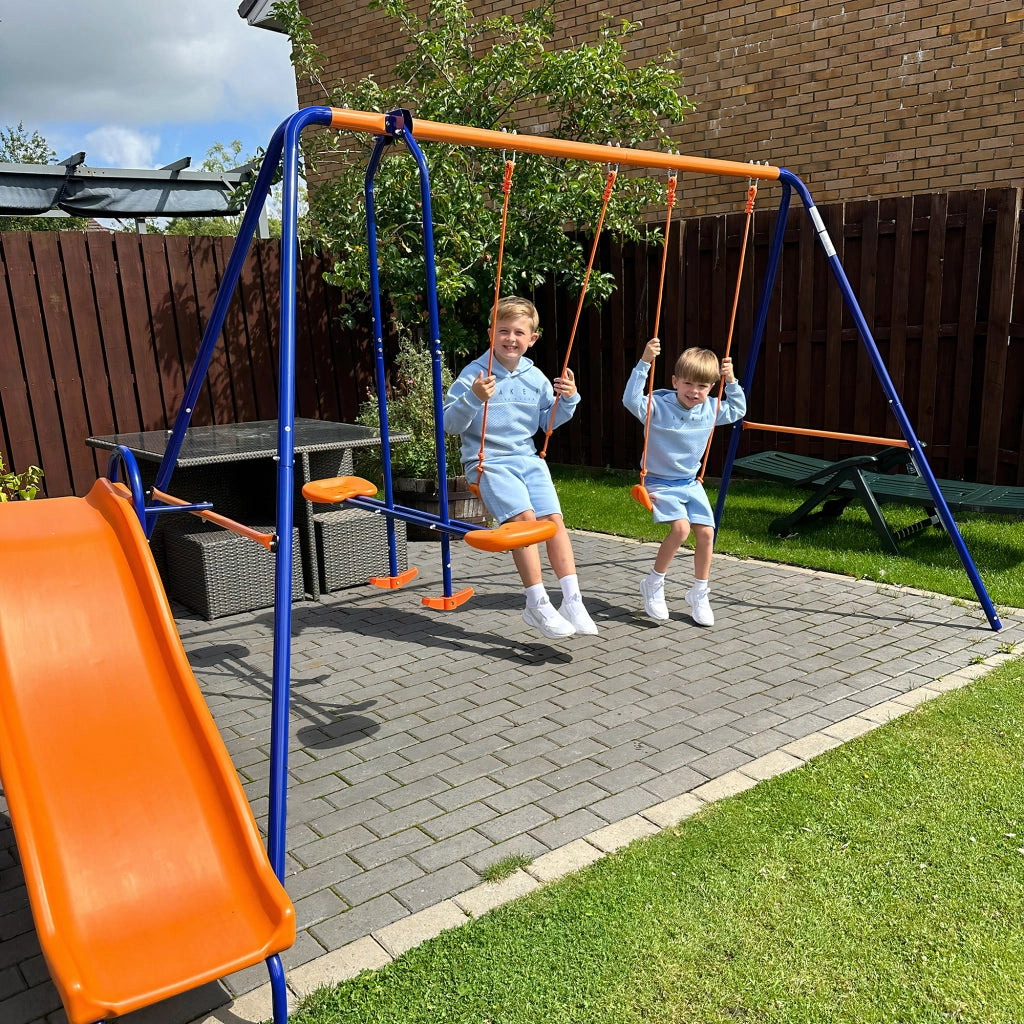Set Gioco 4 in 1 con Altalena Scivolo e Dondolo ¨C Xylo ¨C Multicolore per Bambini