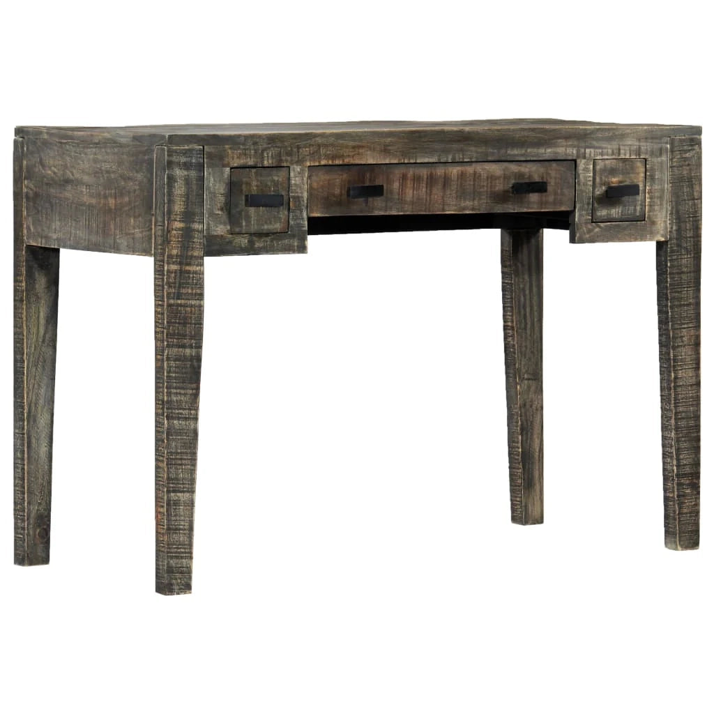 Scrivania tavolo postazione di lavoro mobile per computer studio 110 x 50 x 75 cm legno massello di mango nero 02_0023896