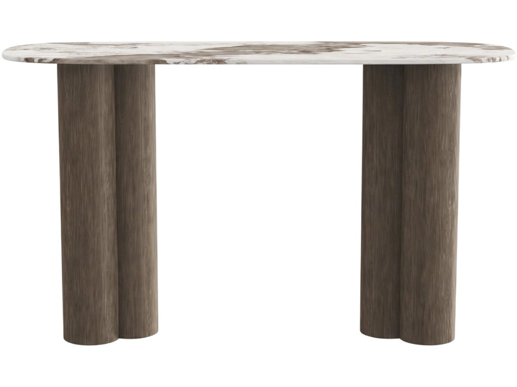Consolle con piano in ceramica "Zora" - 140 cm - Marrone