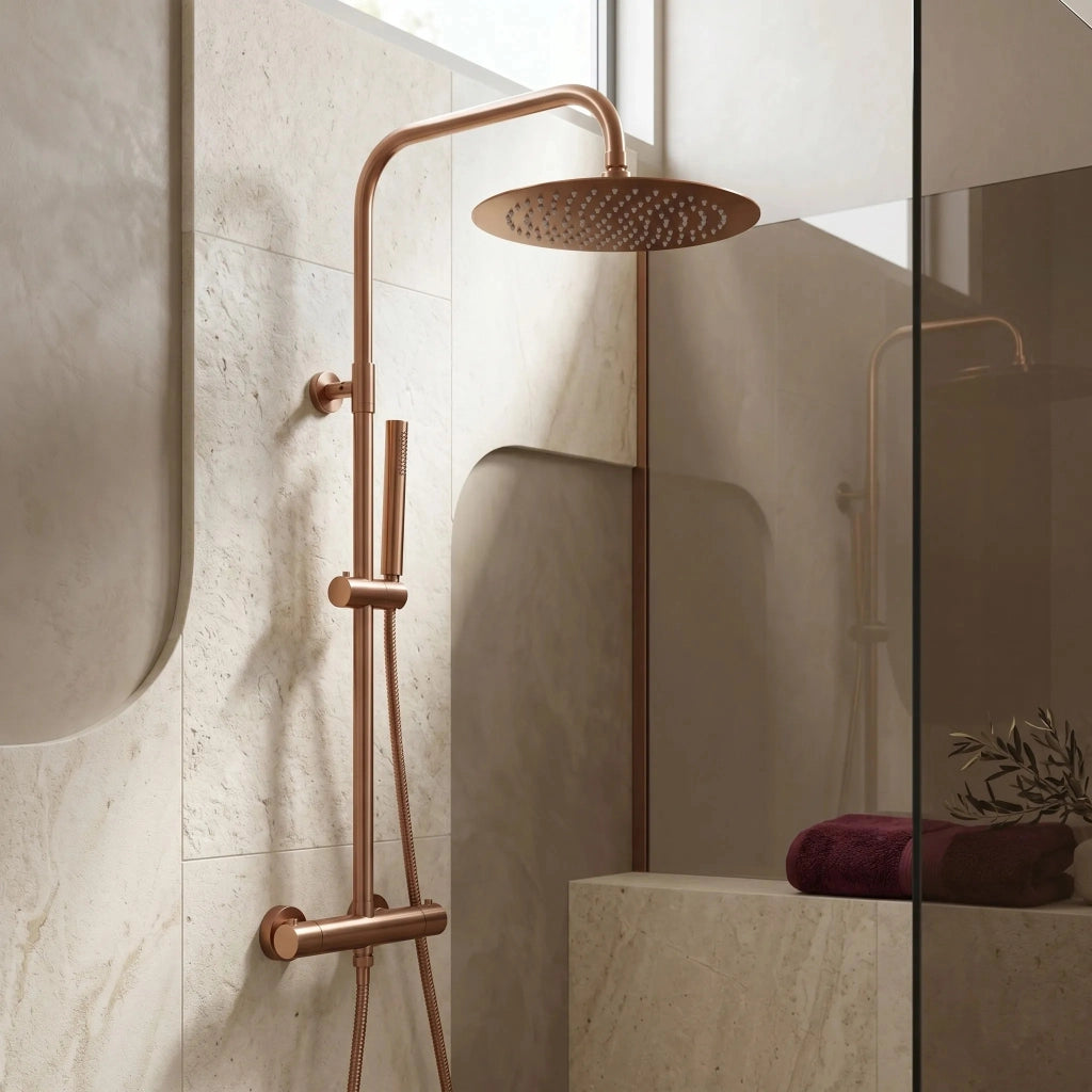 Soffione Doccia Rotondo Rea Js-p014brg 30cm Brush Copper
