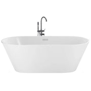Vasca freestanding bianco sanitario acrilico singolo 160 x 80 cm forma ovale troppopieno sistema design moderno