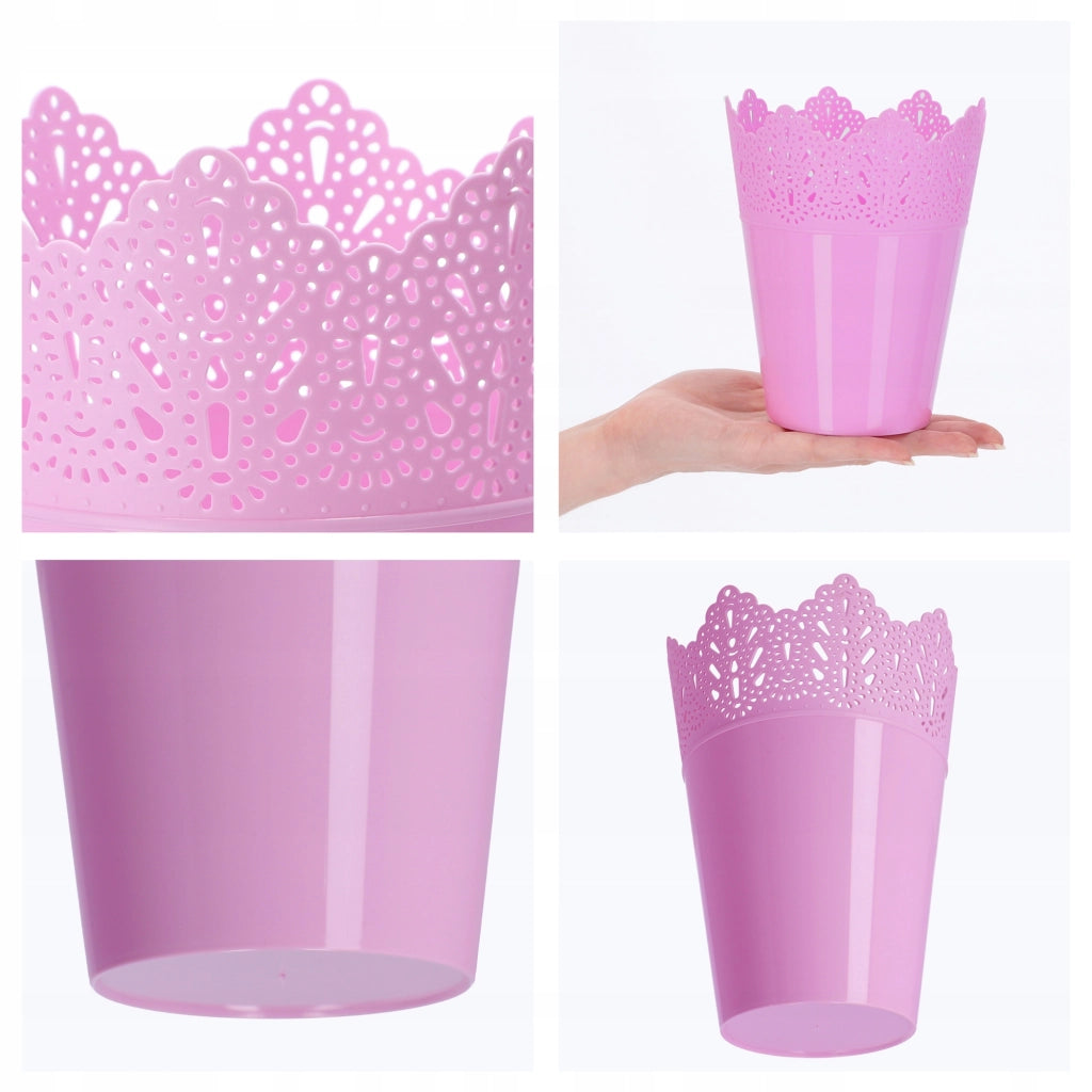 Vaso da fiori KADAX, vaso da fiori, coperchio, alto, in plastica, 12 cm, rosa