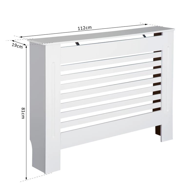 COPRITERMOSIFONE CON STRUTTURA A DOGHE 112 X 19 X 81 CM IN LEGNO BIANCO
