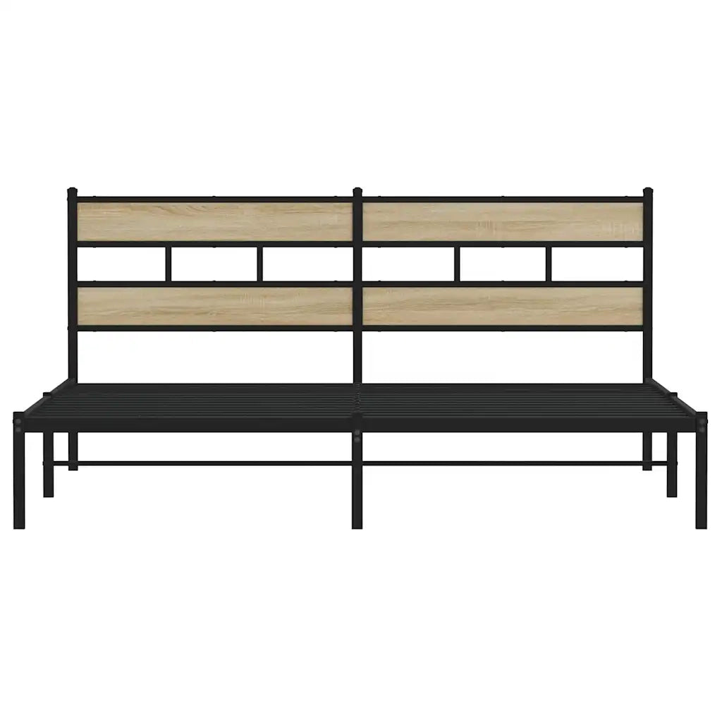 Giroletto senza Materaso in Metallo Rovere Sonoma 183x213 cm 4017107