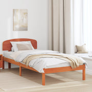 Struttura Letto con Testiera Marrone Cerato 90x190 cm Legno Massello di Pino