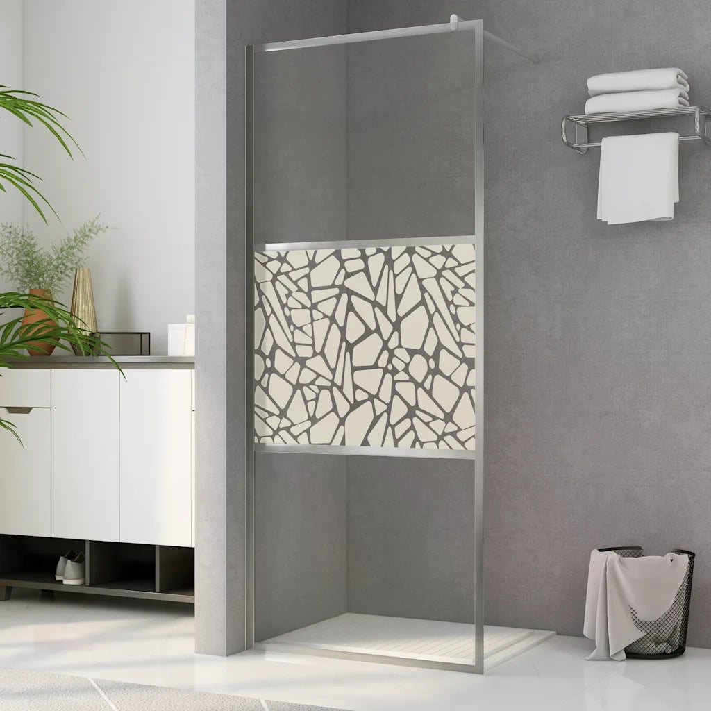 Parete per Doccia Walk-in in Vetro ESG Design Pietra 100x195 cm CFW5073475