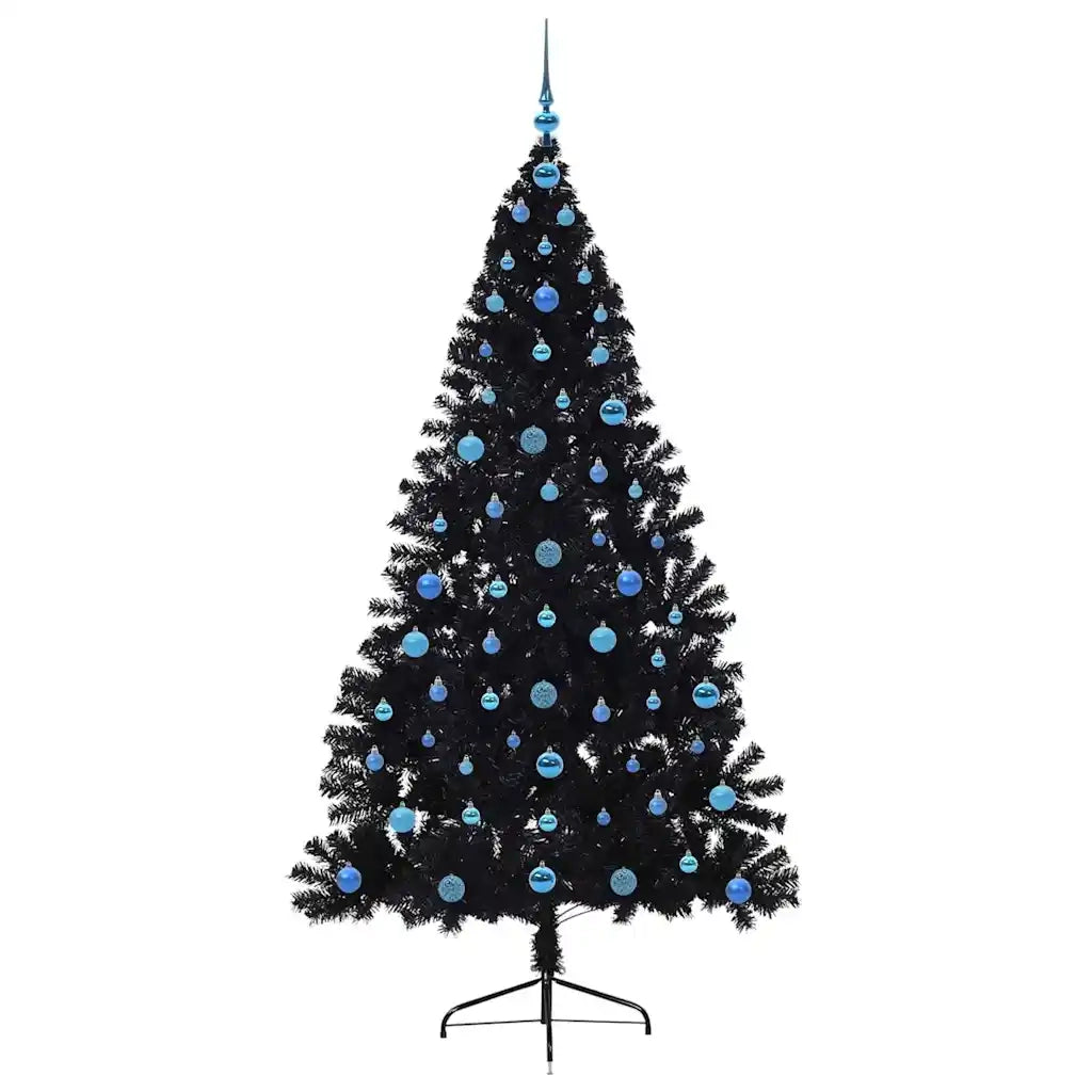 Albero di Natale artificiale con luci integrate Nero 210 cm PVC 3397161