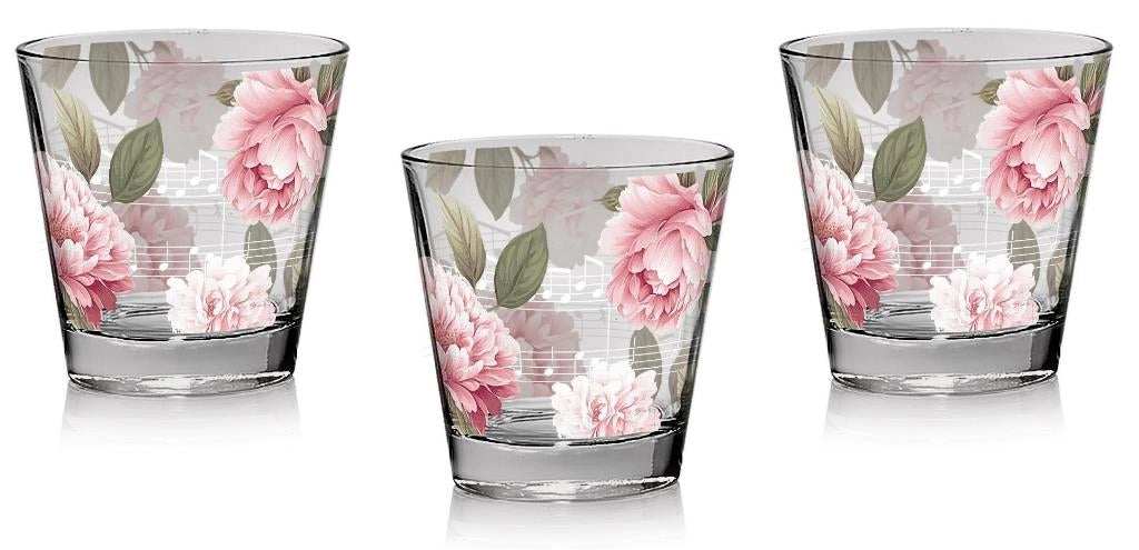 Set 6 Bicchieri da Tavola in Vetro Music Peony 250 cc Cerve