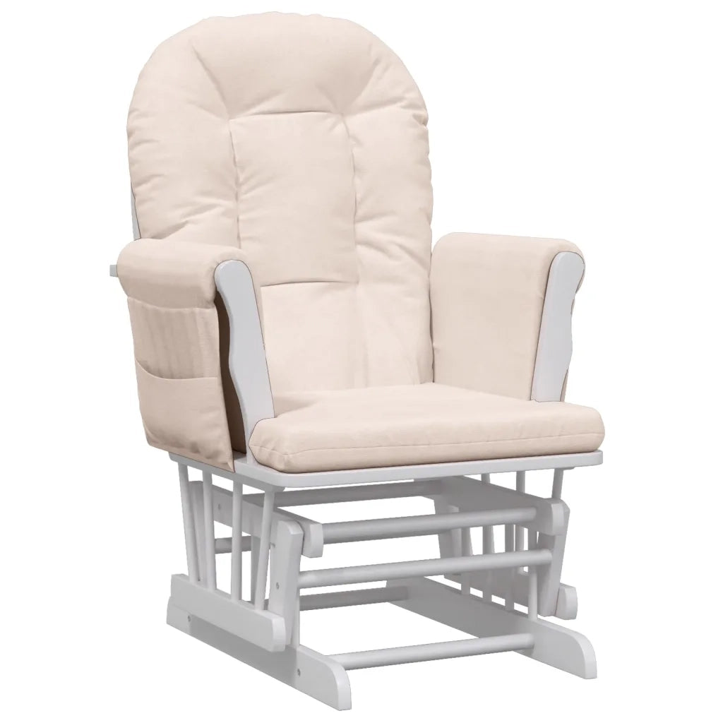 Poltrona | Sedia Relax Glider con Sgabello Rosa Chiaro in Tessuto