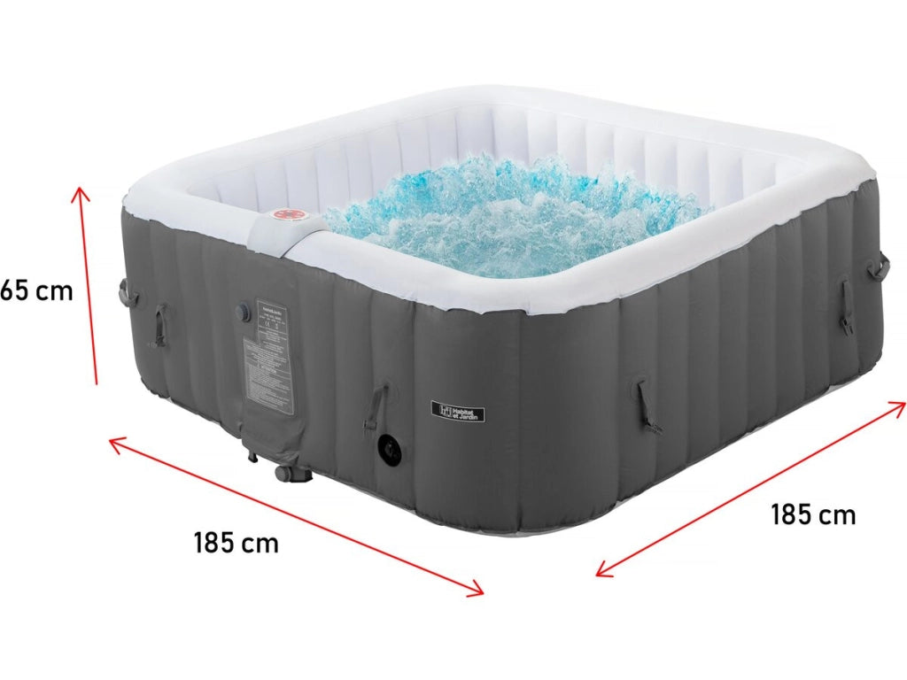 Spa gonfiabile "RIVIERA" in PVC - 6 posti - Grigio/bianco