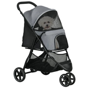 Carrello Pieghevole per Animali Domestici ¨C zephmum ¨C Grigio 83x55x101 cm