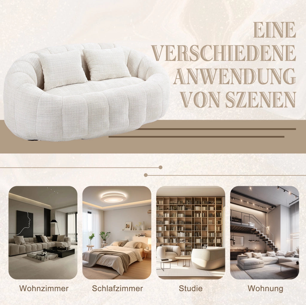DIVANO SACCO 150x95x63 cm Chenille Beige a 2 posti