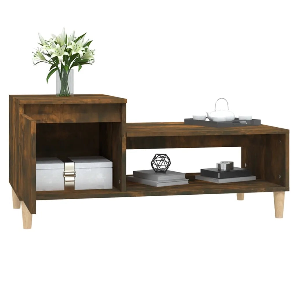 Tavolino da Salotto Rovere Fumo 100x50x45 cm Legno Multistrato cod mxl 26104