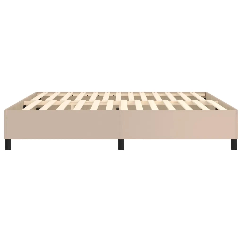 Struttura Letto a Rete a Molle-Giroletto Cappuccino 160x200 cm in Similpelle 517584