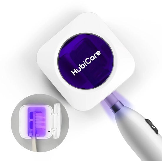 Disinettante per spazzola da denti e contenitore, contenitore per spazzola da denti, disinettante per spazzola da denti portatile UV, contenitori per spazzola da denti per viaggi, accessori per la bagno ideali (bianco)