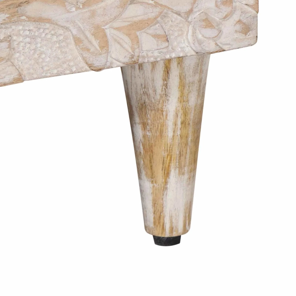 Mobile TV Bianco 70 x 33,5 x 46 cm Legno di mango massello 4018369