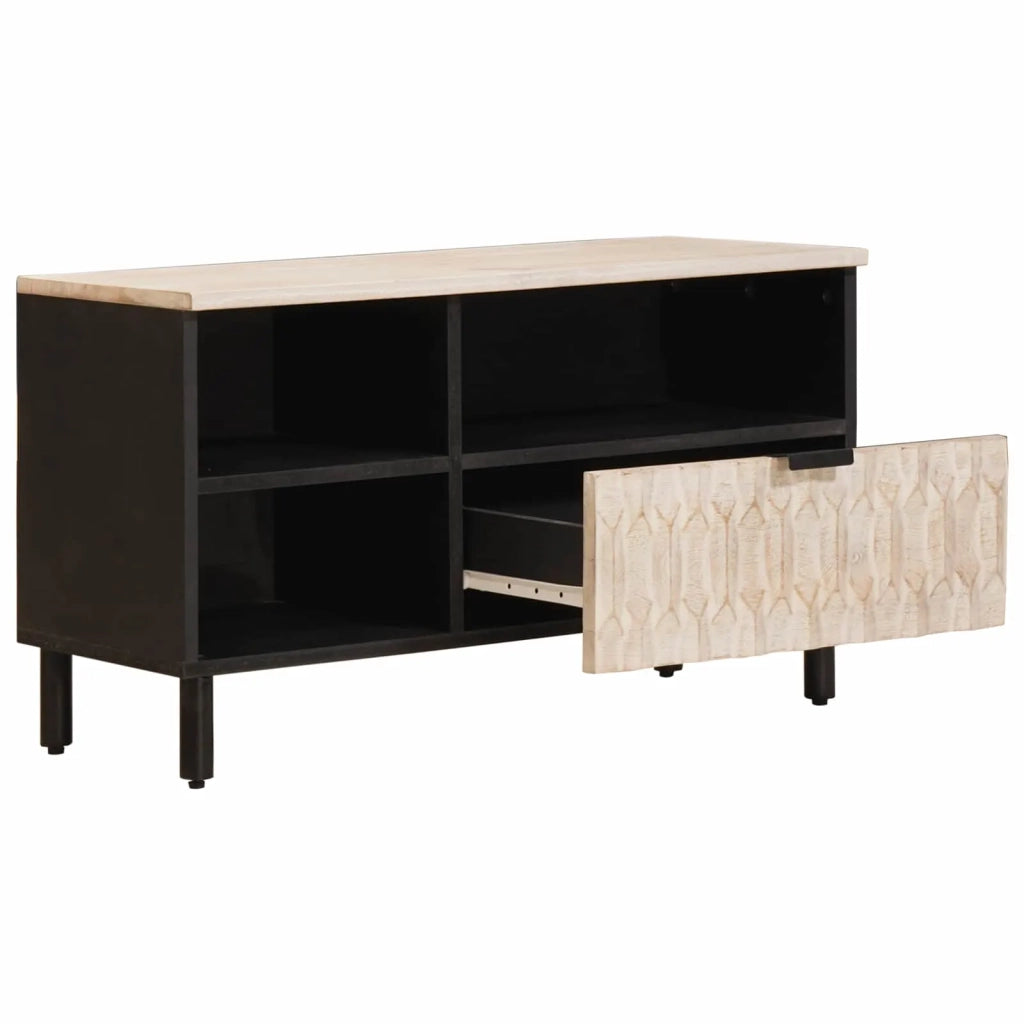 Mobile TV con cassetto Finitura Bianco Lavato 80 x 33 x 46 cm 4017881