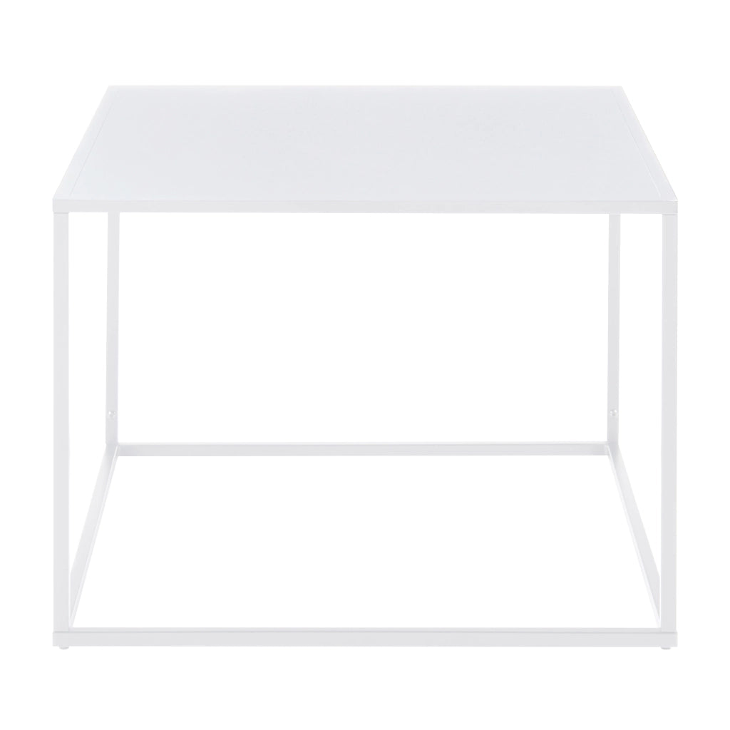 Tavolino Basso da Soggiorno Solund a 1 Piano di Appoggio 60x60x45 cm Bianco opaco [en.casa]