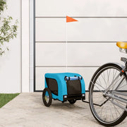 Rimorchio da Bici per Animali Blu e Nero Oxford e Ferro