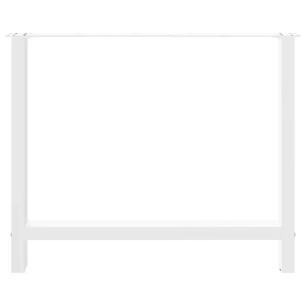 vidaXL Gambe per tavolo da pranzo bianche 2 pz 90x(72-73) cm in acciaio