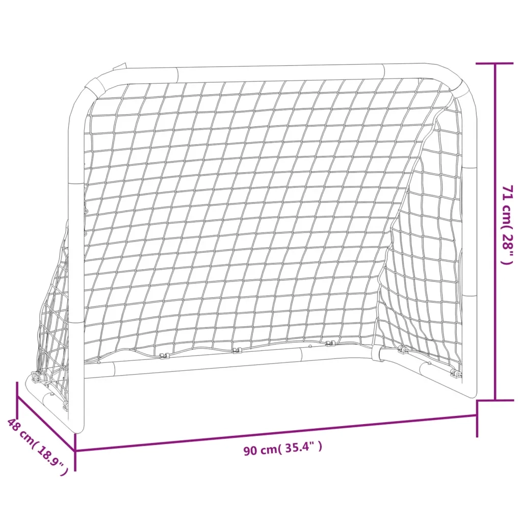 Porta da Calcio con Rete Rossa e Nera 90x48x71 cm in Acciaio CFW8596007