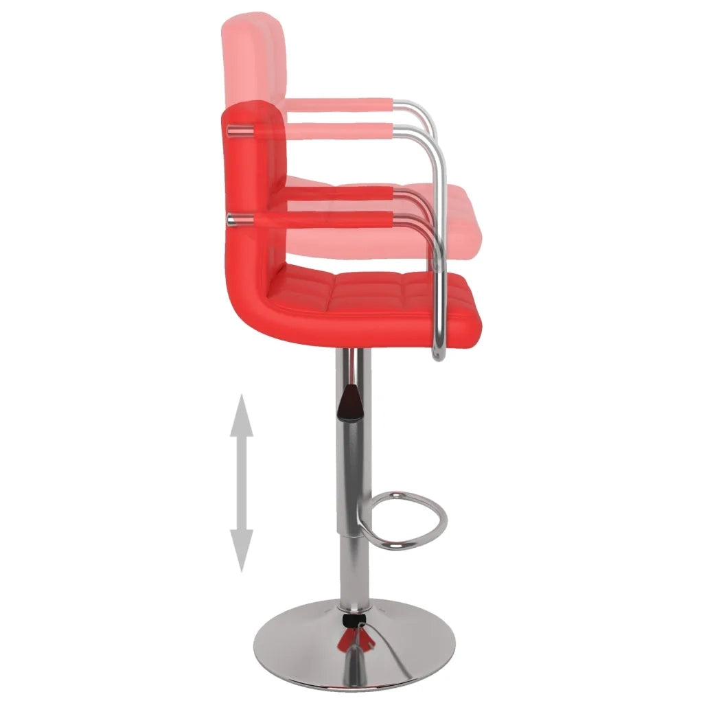 Sgabelli da Bar 2 pz Rossi in Similpelle 334595