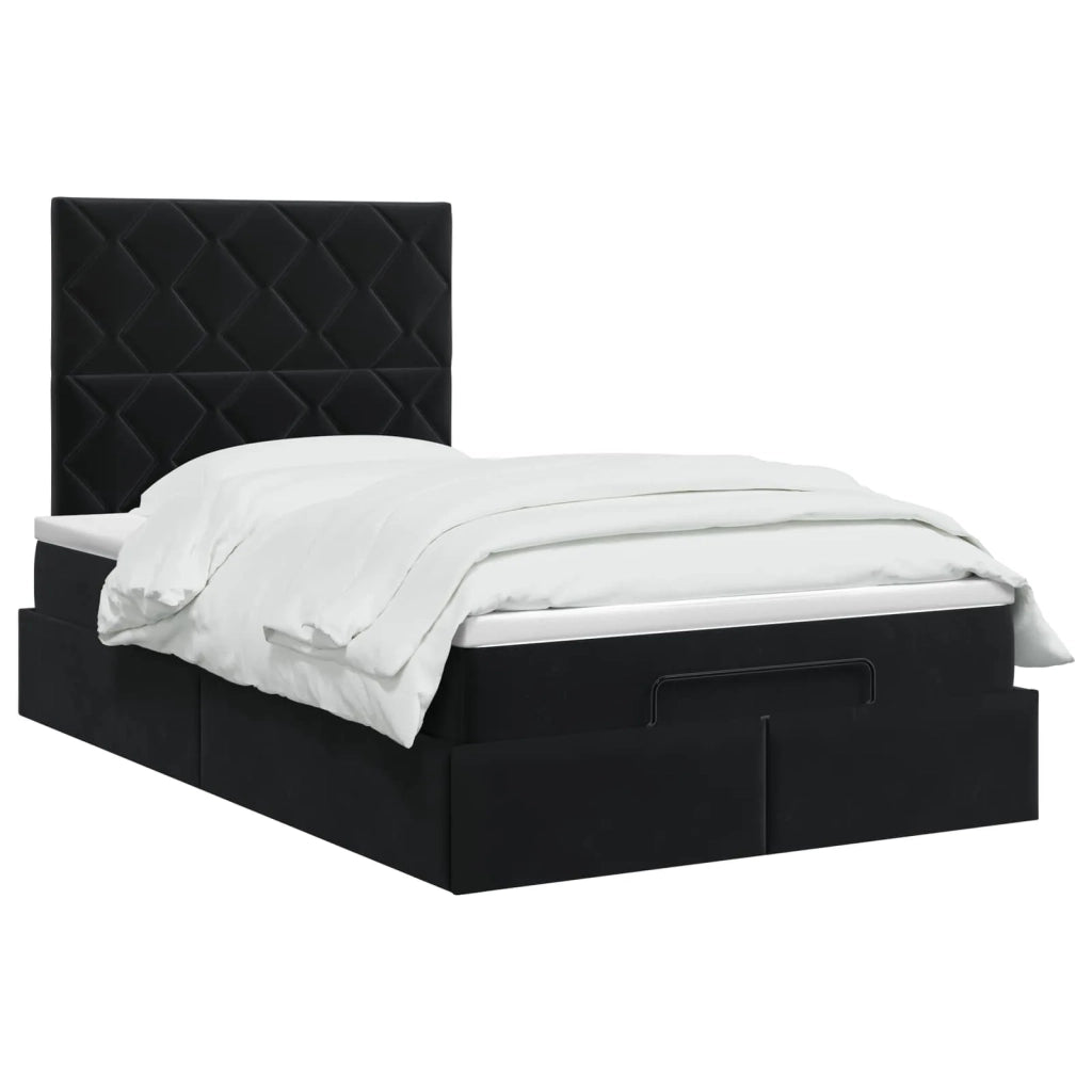Letto ottomano con materasso Nero 120 x 190 cm Velluto 3457781
