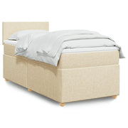 Giroletto a Molle con Materasso-Struttura Letto Crema 80x200 cm inTessuto 412181