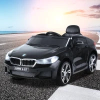 Macchina Elettrica per Bambini BMW 6GT 6V, Macchina Telecomandata con Musica e Fari LED, MP3, Clacson, 106 x 64 x 51 cm, Nero