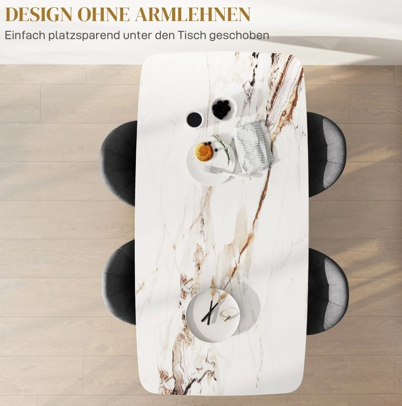 Set 4 sedie da cucina grigio scuro con gambe in acciaio
