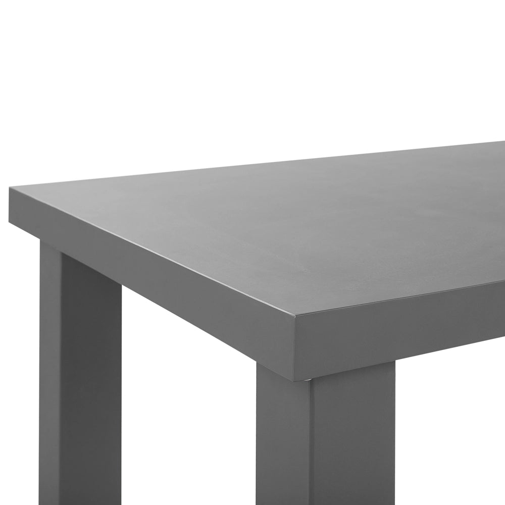 Set da pranzo da giardino Tavolo rettangolare in cemento grigio 2 panche 4 posti resistente all'acqua