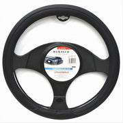 Trade Shop - Coprivolante Universale Auto Copertura Fodera Protezione Sterzo 38cm Nero Cv-19 -