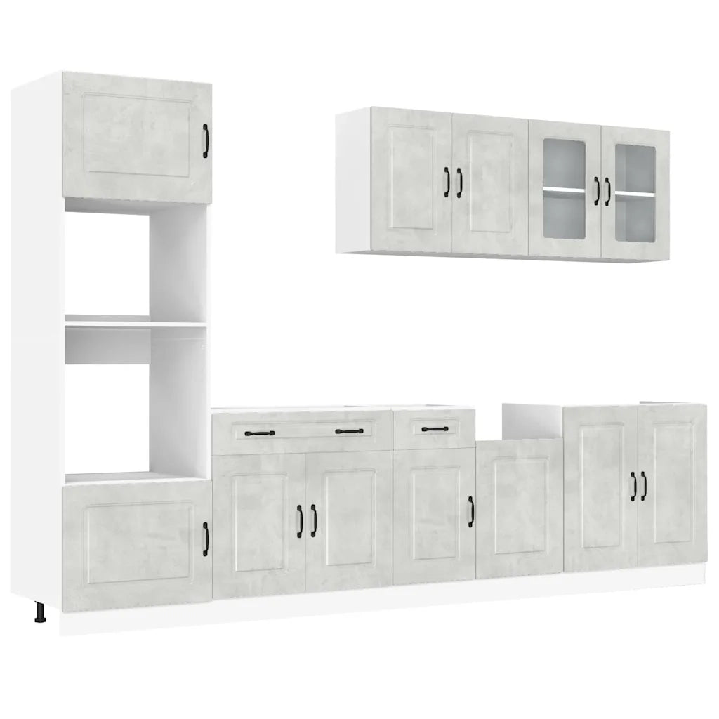Set Mobili da Cucina 7 pz Kalmar Grigio Cemento in Truciolato
