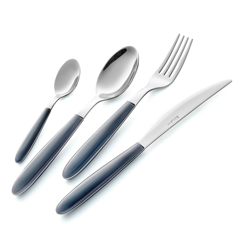 Servizio Set di Posate 24 pezzi in Acciaio Inox Eme Vero Blu 99