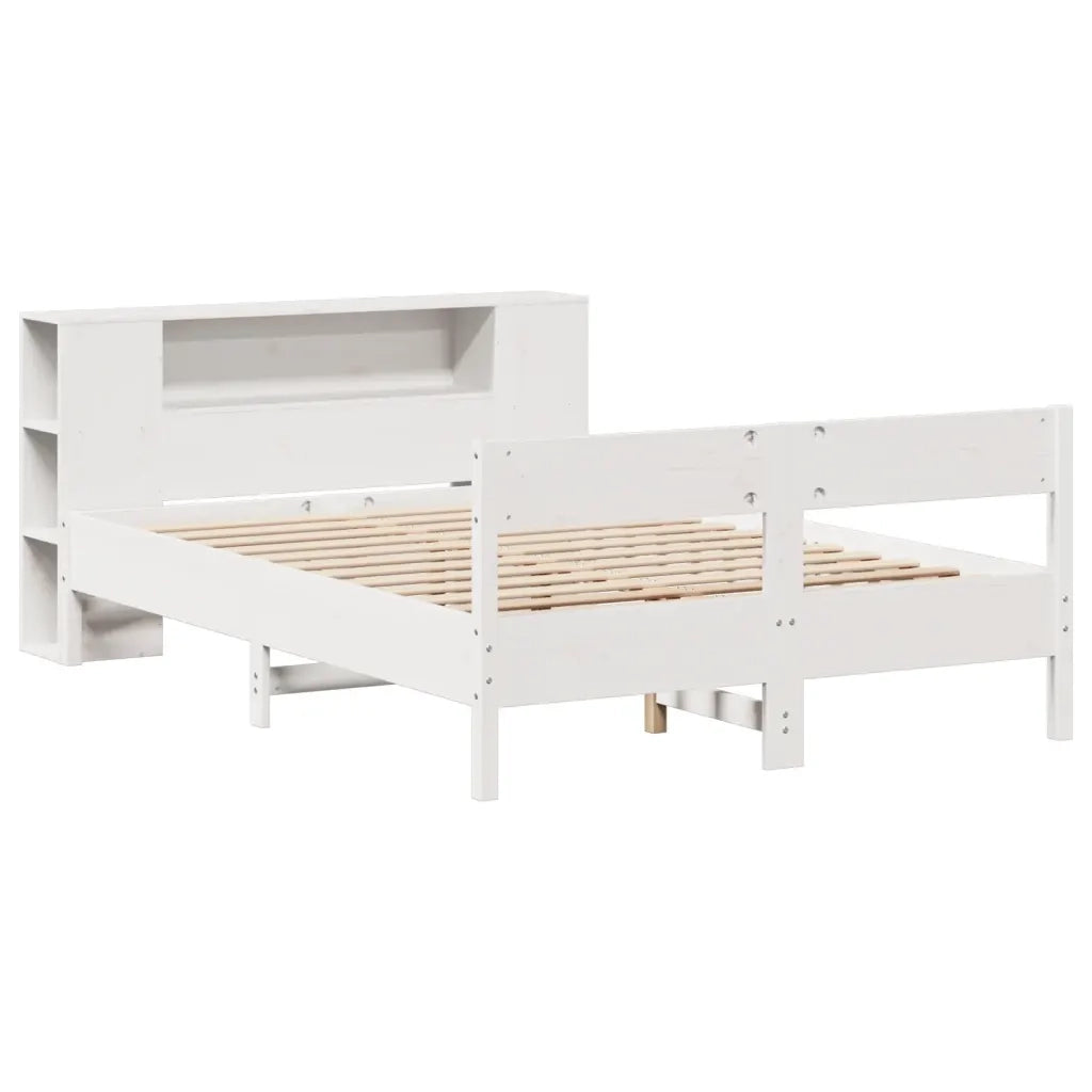 Letto Libreria senza Materasso Bianco 140x190 cm Legno di Pino 3322955