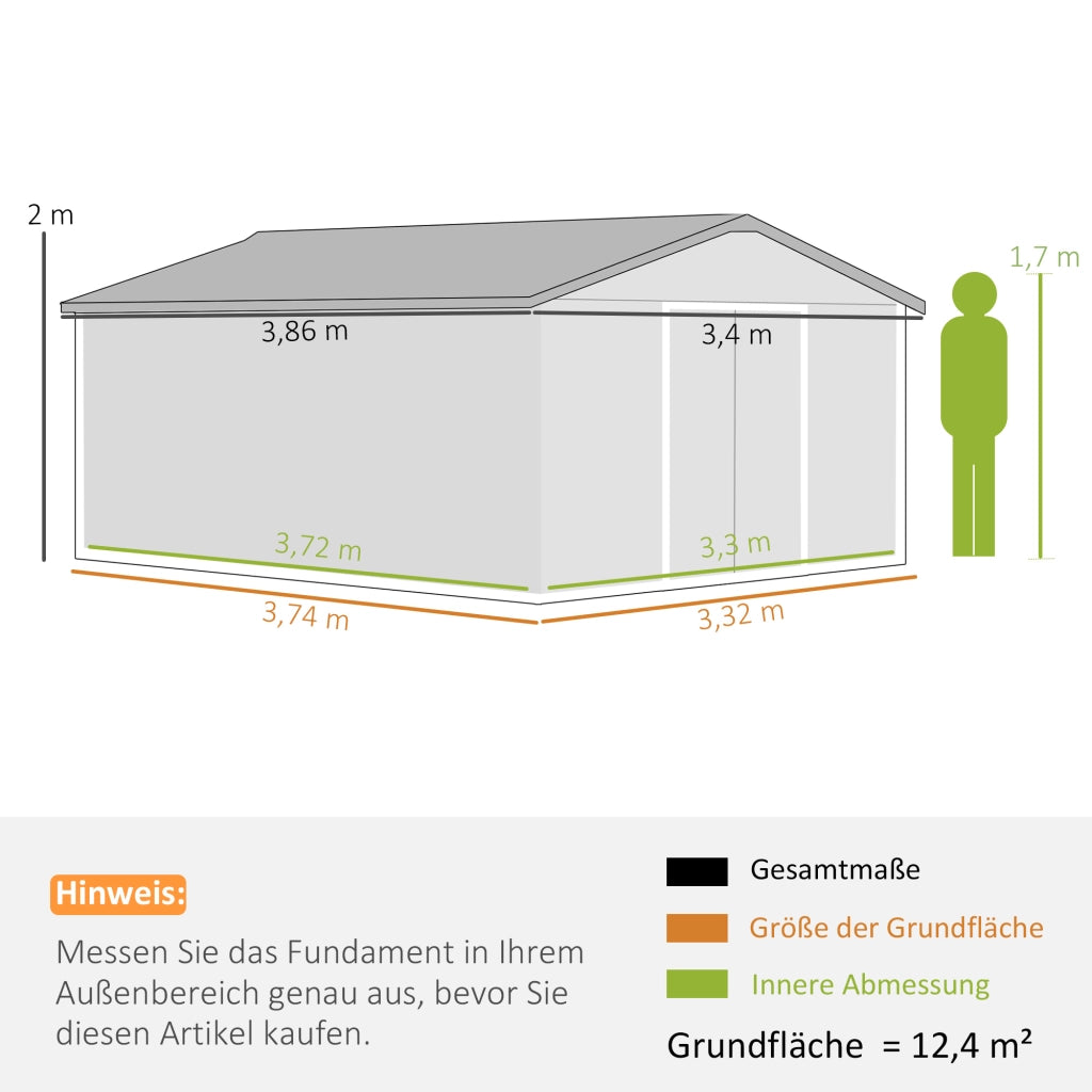 Casetta da giardino ¨C zephmum ¨C Acciaio Giallo 88x132x19