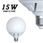 Trade Shop - Lampada Led 15w Watt E27 Bianco Caldo Freddo Sfera Opaca Globo - -bianco Caldo      -