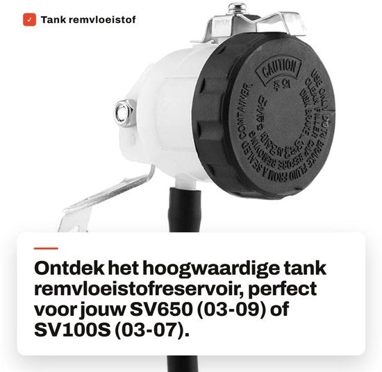 Tank di rilascio liquido con supporto - Componente di ricambio per freno - Realizzato in plastica di alta qualità - Adatto per modelli SV650/SV1000/GSX-R - Serbatoio freno