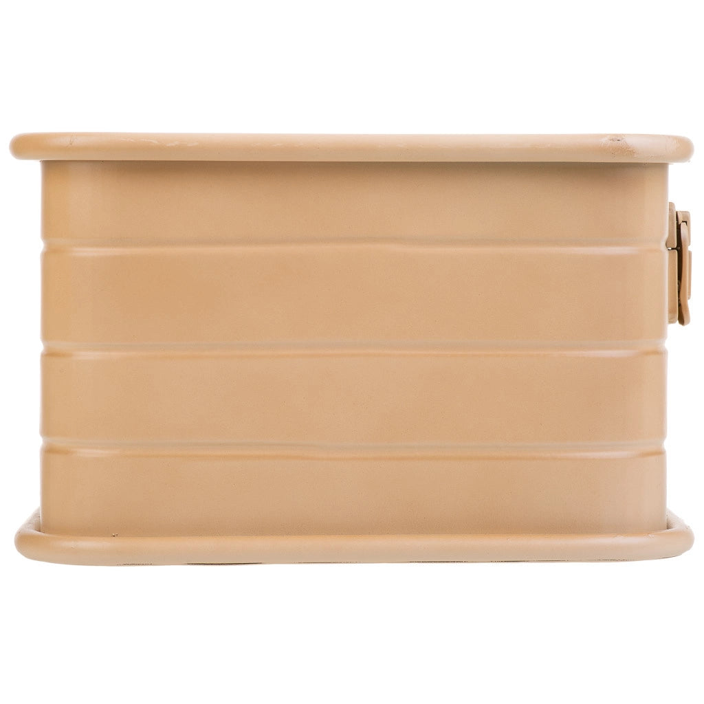 Cesto rettangolare in metallo stampato marrone 39x26x16