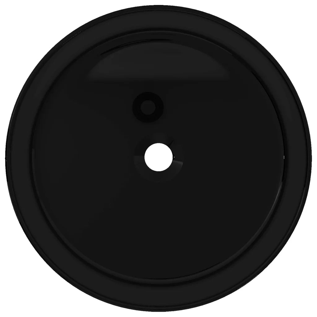 Lavandino Tondo in Ceramica Nero 40 x 15 cm cod mxl 52155